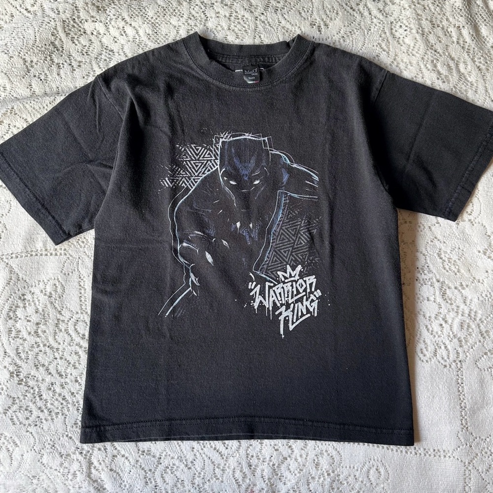 Marvel Black Panther Kids Youth Size 8 / Medium Black T-shirt Tee Graphic 2018